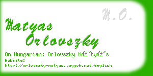 matyas orlovszky business card